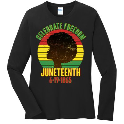 Celebrate Freedom Juneteenth 6-19-1865 Ladies Long Sleeve Shirt