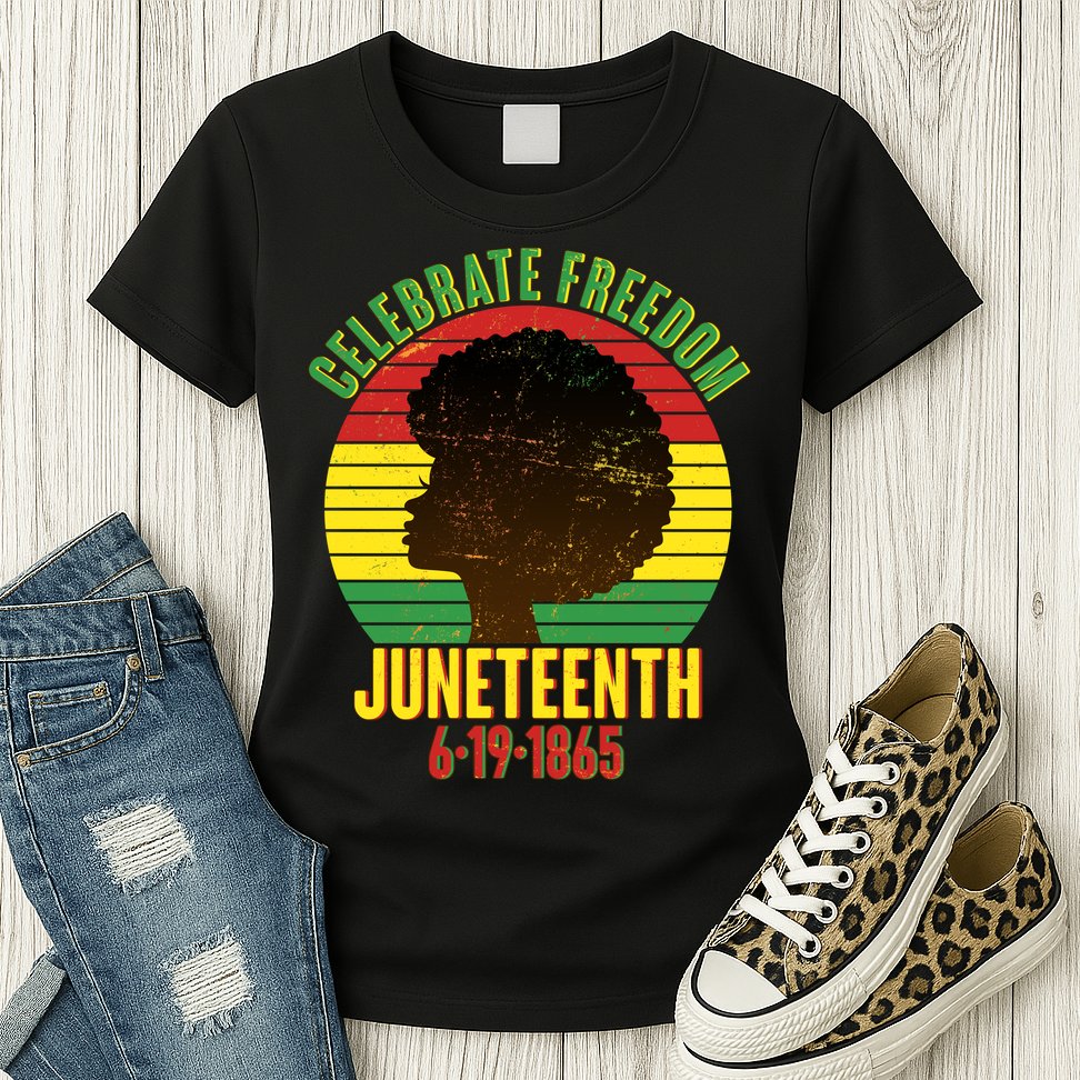 Celebrate Freedom Juneteenth 6-19-1865 Womens T-Shirt