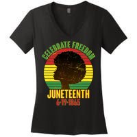 Celebrate Freedom Juneteenth 6-19-1865 Women's V-Neck T-Shirt