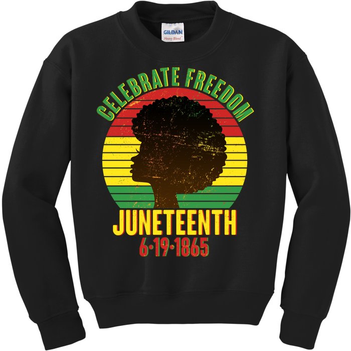 Celebrate Freedom Juneteenth 6-19-1865 Kids Sweatshirt