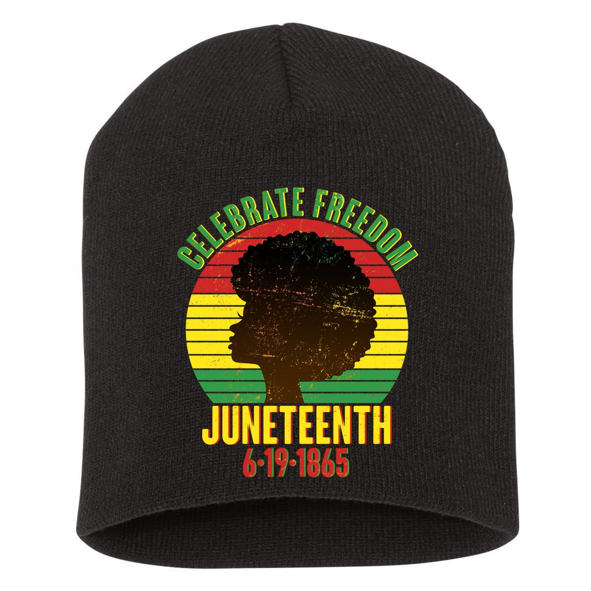 Celebrate Freedom Juneteenth 6-19-1865 Short Acrylic Beanie