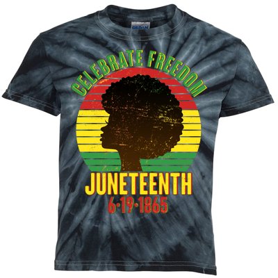 Celebrate Freedom Juneteenth 6-19-1865 Kids Tie-Dye T-Shirt