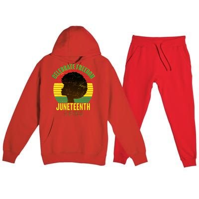 Celebrate Freedom Juneteenth 6-19-1865 Premium Hooded Sweatsuit Set