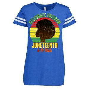 Celebrate Freedom Juneteenth 6-19-1865 Enza Ladies Jersey Football T-Shirt