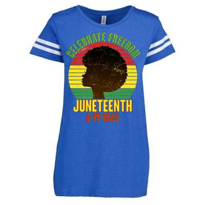 Celebrate Freedom Juneteenth 6-19-1865 Enza Ladies Jersey Football T-Shirt