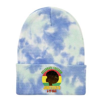 Celebrate Freedom Juneteenth 6-19-1865 Tie Dye 12in Knit Beanie