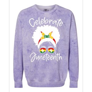 Celebrate Juneteenth Afro Bandana Traditional Colors Colorblast Crewneck Sweatshirt