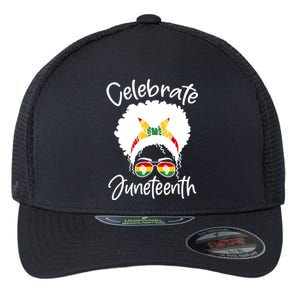 Celebrate Juneteenth Afro Bandana Traditional Colors Flexfit Unipanel Trucker Cap