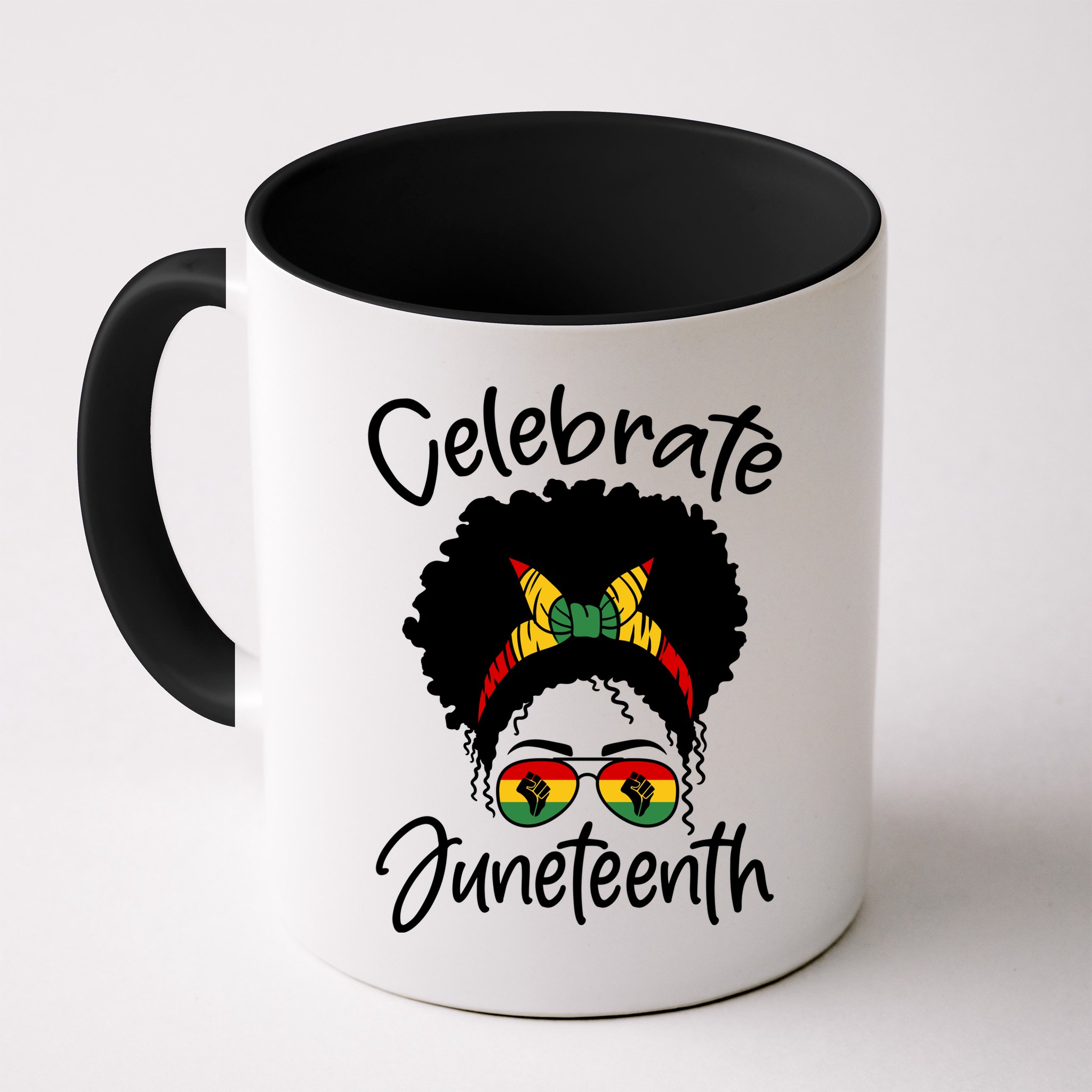 Celebrate Juneteenth Afro Bandana Traditional Colors Mug