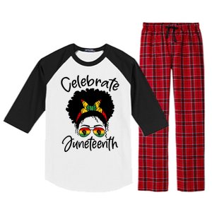 Celebrate Juneteenth Afro Bandana Traditional Colors Raglan Sleeve Pajama Set