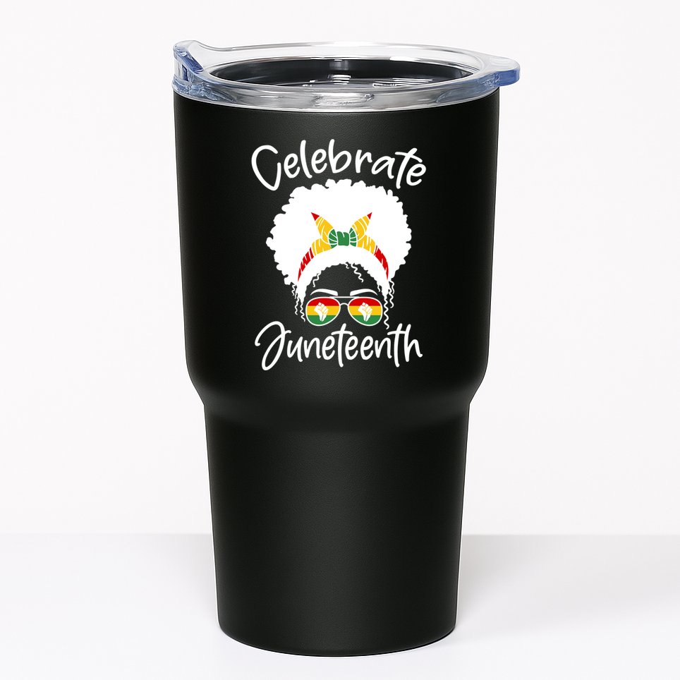Celebrate Juneteenth Afro Bandana Traditional Colors Tumbler