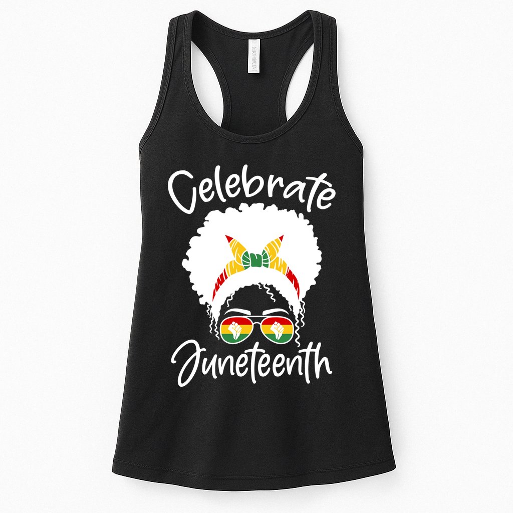 Celebrate Juneteenth Afro Bandana Traditional Colors Womens Tank Top