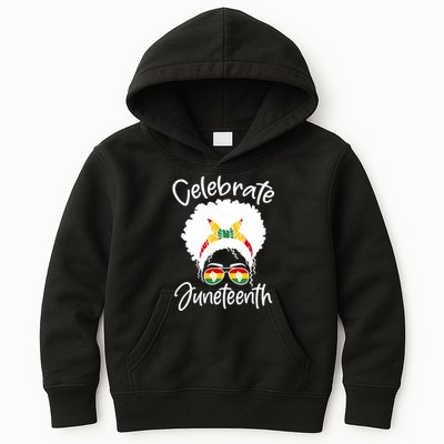 Celebrate Juneteenth Afro Bandana Traditional Colors Kids Hoodie