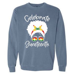 Celebrate Juneteenth Afro Bandana Traditional Colors Garment-Dyed Sweatshirt