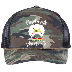 Celebrate Juneteenth Afro Bandana Traditional Colors Retro Rope Trucker Hat Cap