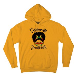 Celebrate Juneteenth Afro Bandana Traditional Colors Hoodie