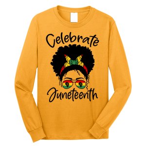 Celebrate Juneteenth Afro Bandana Traditional Colors Long Sleeve Shirt