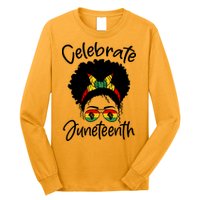 Celebrate Juneteenth Afro Bandana Traditional Colors Long Sleeve Shirt