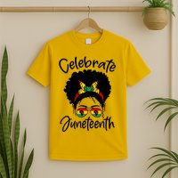Celebrate Juneteenth Afro Bandana Traditional Colors T-Shirt