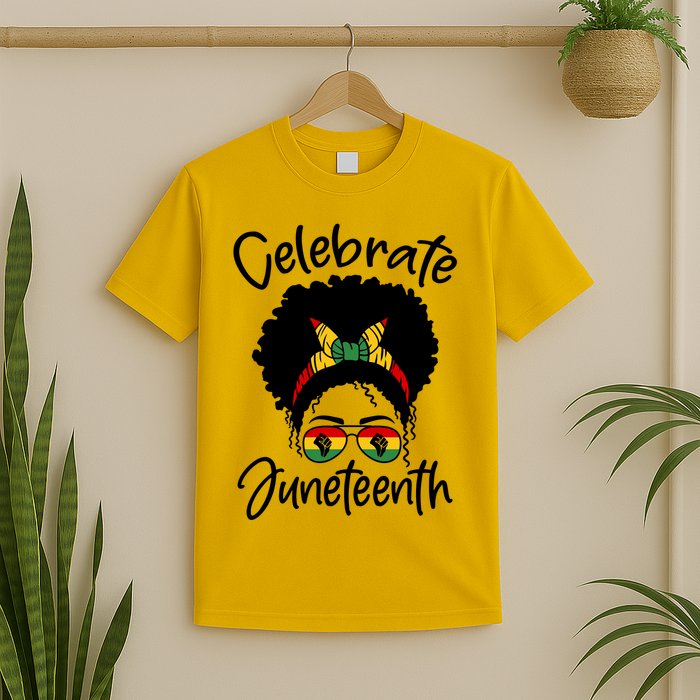 Celebrate Juneteenth Afro Bandana Traditional Colors T-Shirt