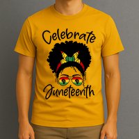 Celebrate Juneteenth Afro Bandana Traditional Colors T-Shirt