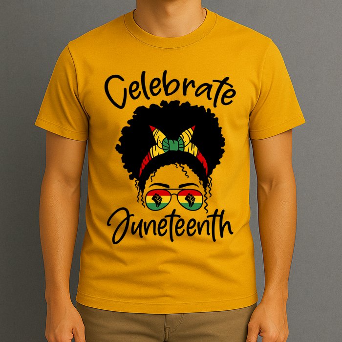 Celebrate Juneteenth Afro Bandana Traditional Colors T-Shirt