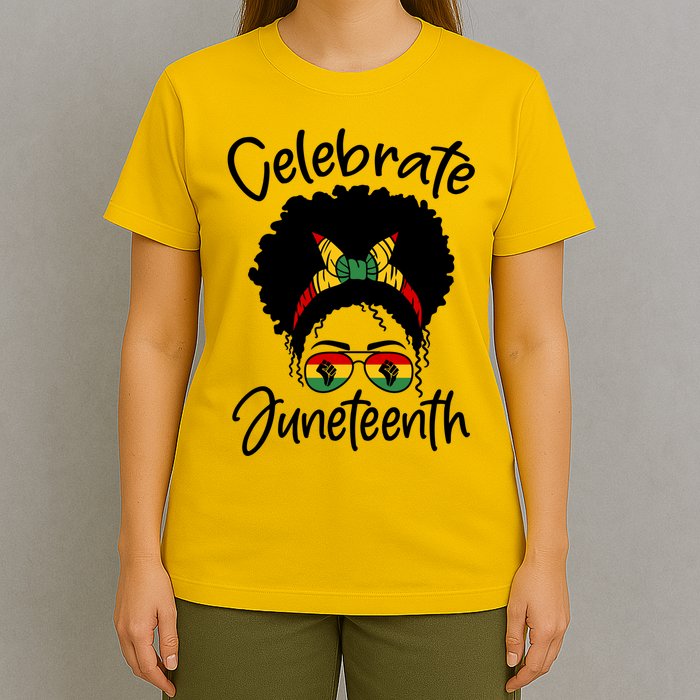 Celebrate Juneteenth Afro Bandana Traditional Colors T-Shirt
