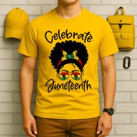 Celebrate Juneteenth Afro Bandana Traditional Colors T-Shirt