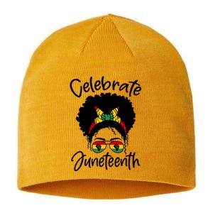 Celebrate Juneteenth Afro Bandana Traditional Colors Sustainable Beanie