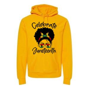 Celebrate Juneteenth Afro Bandana Traditional Colors Premium Hoodie