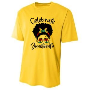 Celebrate Juneteenth Afro Bandana Traditional Colors Youth Performance Sprint T-Shirt