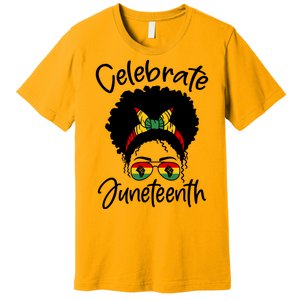 Celebrate Juneteenth Afro Bandana Traditional Colors Premium T-Shirt