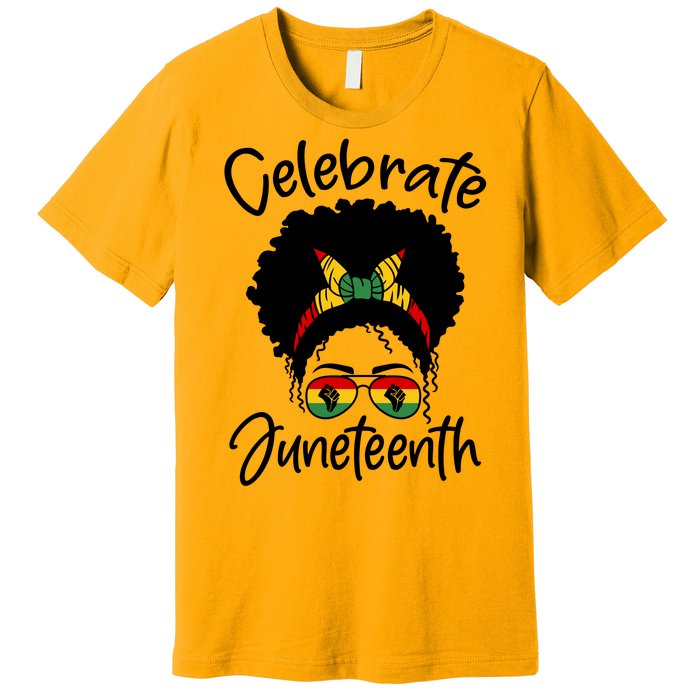 Celebrate Juneteenth Afro Bandana Traditional Colors Premium T-Shirt