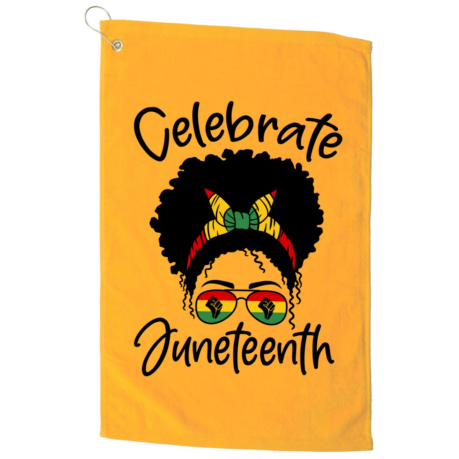 Celebrate Juneteenth Afro Bandana Traditional Colors Golf Towel