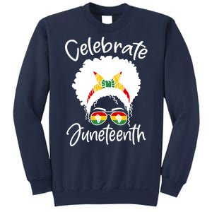 Celebrate Juneteenth Afro Bandana Traditional Colors Sweatshirt