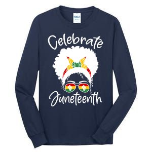 Celebrate Juneteenth Afro Bandana Traditional Colors Tall Long Sleeve T-Shirt