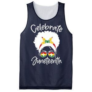 Celebrate Juneteenth Afro Bandana Traditional Colors Mesh Reversible Basketball Jersey Tank