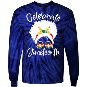 Celebrate Juneteenth Afro Bandana Traditional Colors Tie-Dye Long Sleeve Shirt