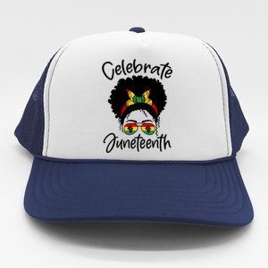 Celebrate Juneteenth Afro Bandana Traditional Colors Trucker Hat