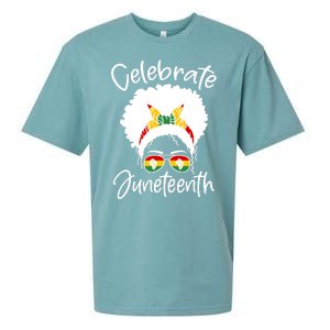 Celebrate Juneteenth Afro Bandana Traditional Colors Sueded Cloud Jersey T-Shirt