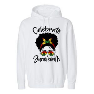 Celebrate Juneteenth Afro Bandana Traditional Colors Garment-Dyed Fleece Hoodie