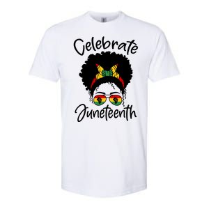 Celebrate Juneteenth Afro Bandana Traditional Colors Softstyle CVC T-Shirt