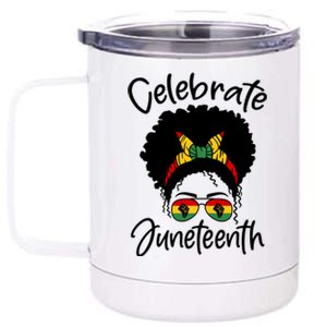 Celebrate Juneteenth Afro Bandana Traditional Colors 12 oz Stainless Steel Tumbler Cup