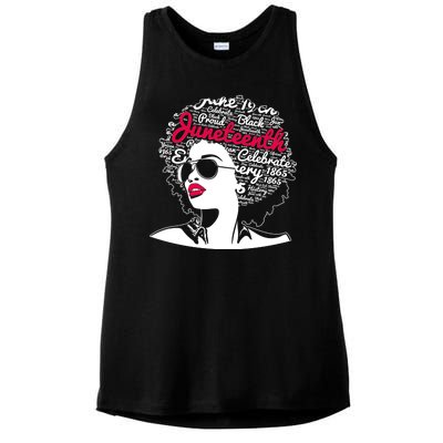 Celebrate Juneteenth June 19th Black History Ladies PosiCharge Tri-Blend Wicking Tank