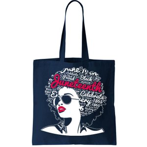 Celebrate Juneteenth June 19th Black History Tote Bag