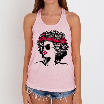 Celebrate Juneteenth June 19th Black History Women's Knotted Racerback Tank