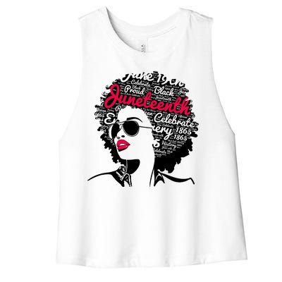 Celebrate Juneteenth June 19th Black History Women's Racerback Cropped Tank