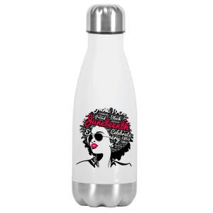 Celebrate Juneteenth June 19th Black History Stainless Steel Insulated Water Bottle