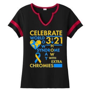 Celebrate World Down Syndrome Day I Love Homies With Extra Chromies Ladies Halftime Notch Neck Tee