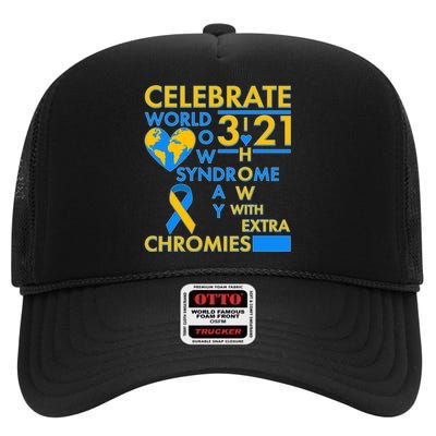 Celebrate World Down Syndrome Day I Love Homies With Extra Chromies High Crown Mesh Back Trucker Hat